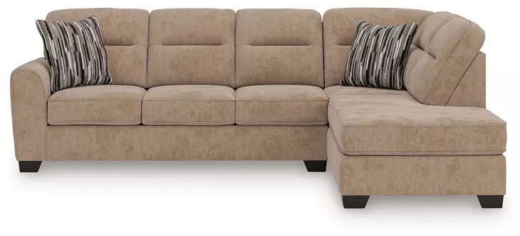 Olten Mocha 2 Piece Modular Sectional with RAF Chaise