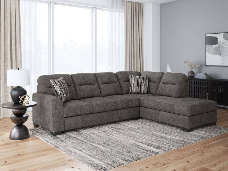 Olten Graphite 2 Piece Modular Sectional with RAF Chaise