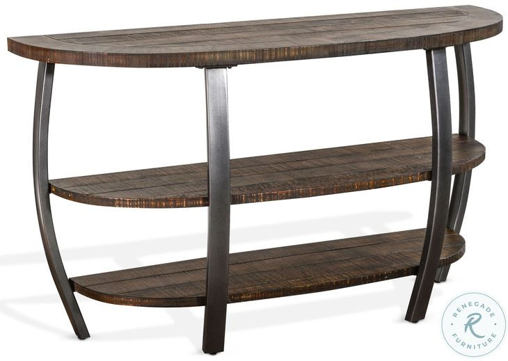 Havenstead Dark Brown Half Circle Sofa Table
