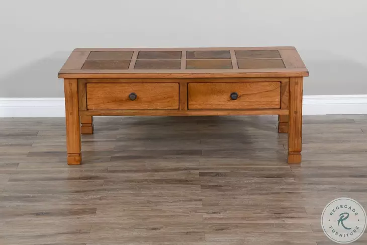 Crimson Ridge Beige Rectangular Coffee Table