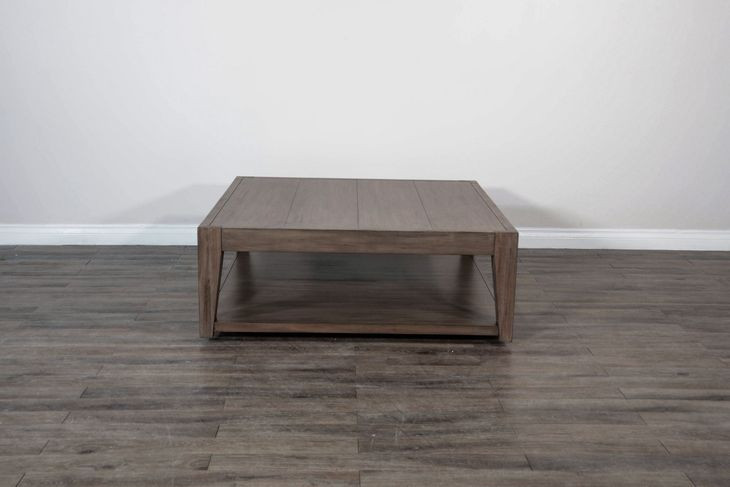 Velden Hollow Natural Square Coffee Table with Casters