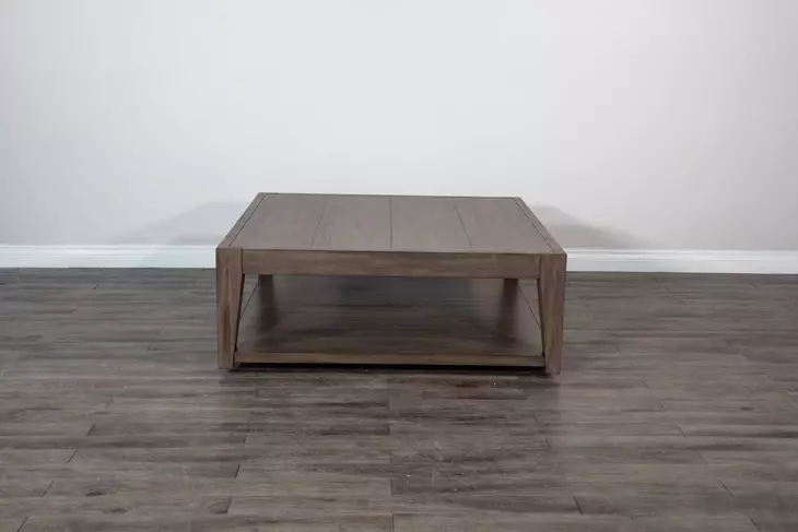 Velden Hollow Natural Square Coffee Table with Casters