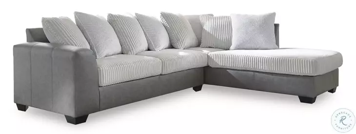 Clairette Court Alloy 2 Piece Sectional with RAF Chaise