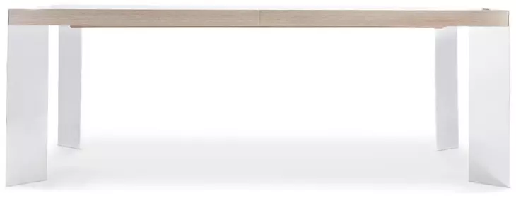 Modulum Polished Stainless Steel And Sahara Extendable Dining Table