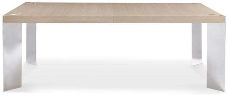 Modulum Polished Stainless Steel And Sahara Extendable Dining Table