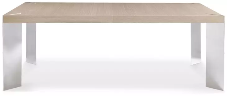 Modulum Polished Stainless Steel And Sahara Extendable Dining Table
