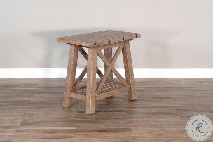 Factory Forge Natural Rectangular Chair Side Table