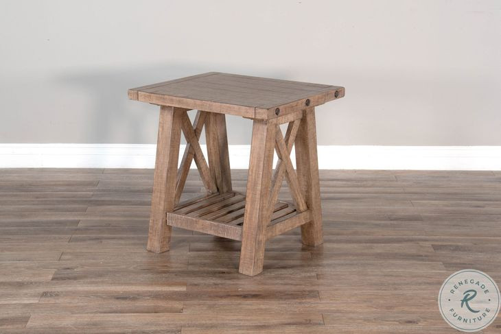 Factory Forge Natural Rectangular End Table