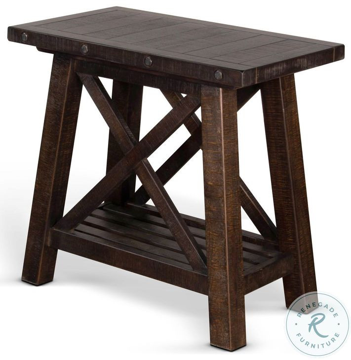 Factory Forge Dark Brown Rectangular Chair Side Table