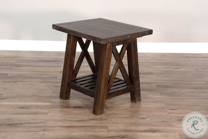Factory Forge Dark Brown Rectangular End Table