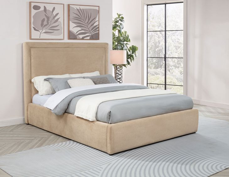 Lawson Light Saddle Queen Upholstered Platform Bed