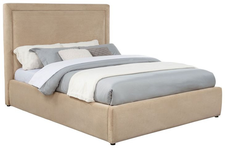 Lawson Light Saddle Queen Upholstered Platform Bed