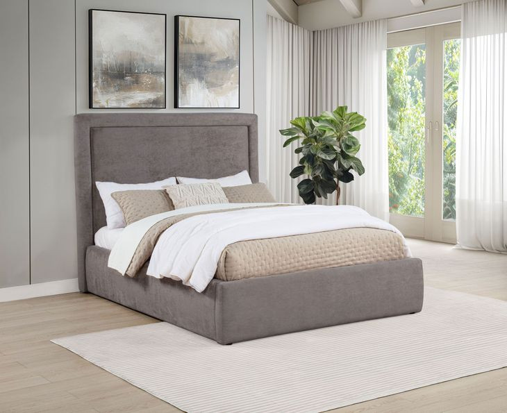 Lawson Mushroom Full Upholstered Platform Bed