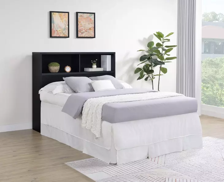 Westpark Black Full Storage Bookcase Headboard