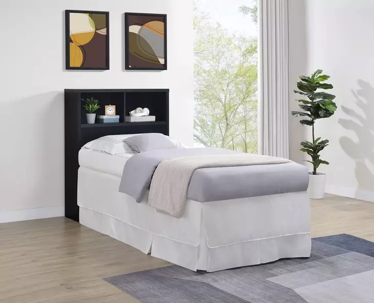 Westpark Black Twin Storage Bookcase Headboard