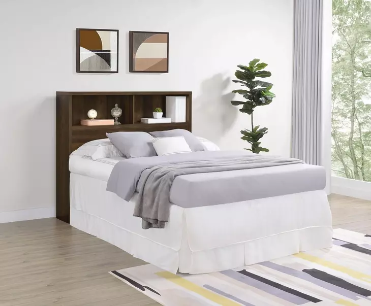 Westpark Dark Pine Full Storage Bookcase Headboard