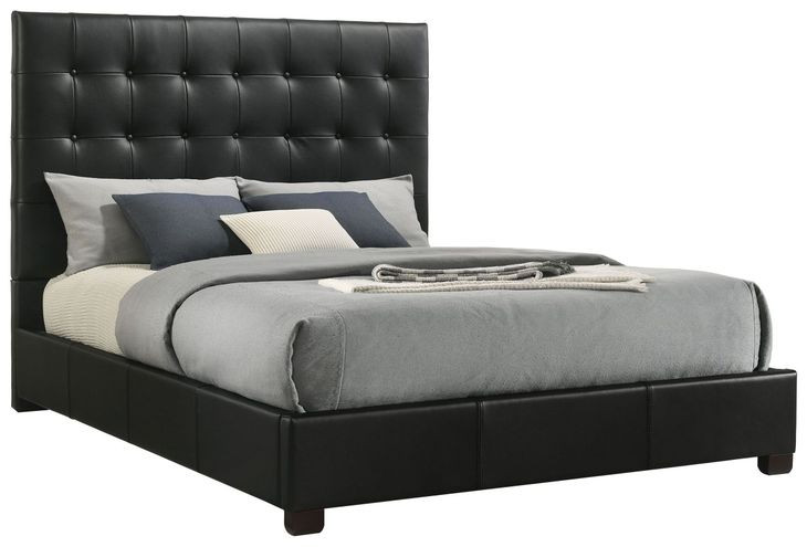 Medley Black Queen Upholstered Platform Bed