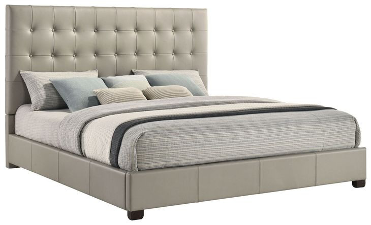 Medley Tan King Upholstered Platform Bed