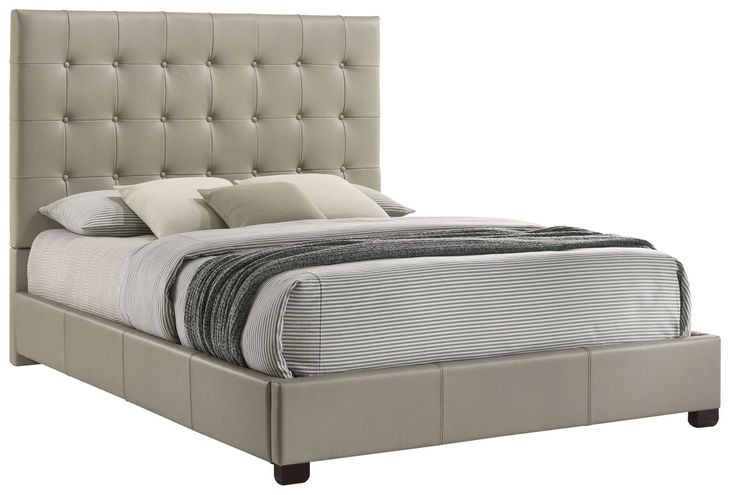 Medley Tan Queen Upholstered Platform Bed