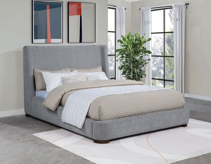 Rennes Gray Queen Upholstered Platform Bed