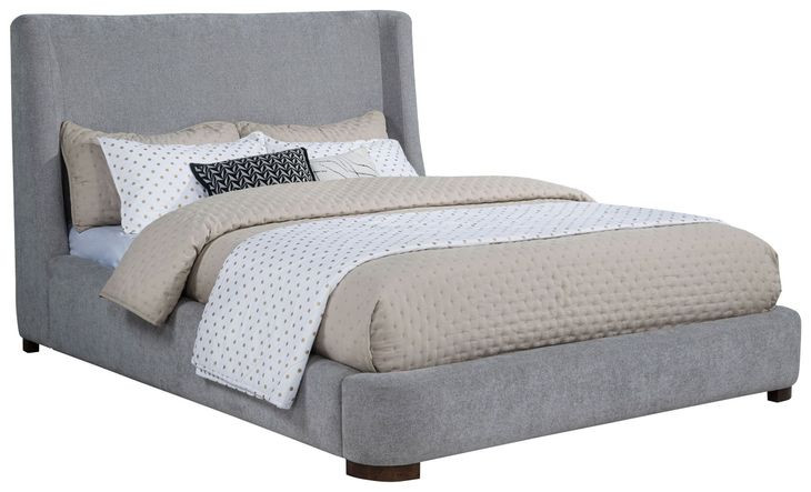Rennes Gray Queen Upholstered Platform Bed