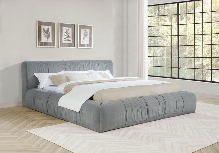 Wilshire Gray King Upholstered Platform Bed