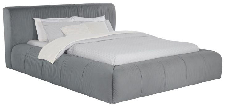 Wilshire Gray Queen Upholstered Platform Bed