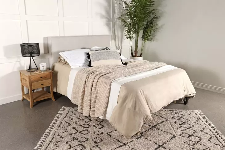 Kosmo Sand Upholstered King and California King Panel Headboard