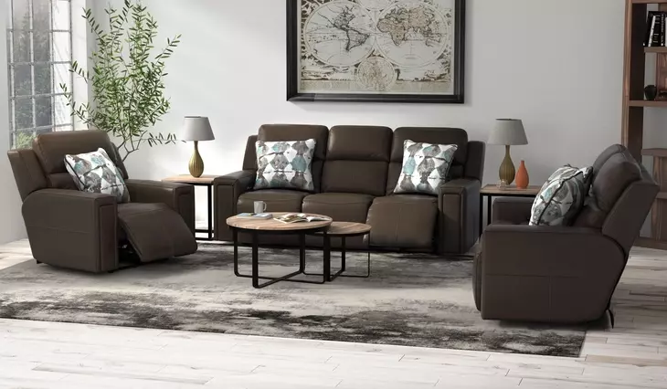 Arezzo Chocolate Power Headrest Power Reclining Living Room Set