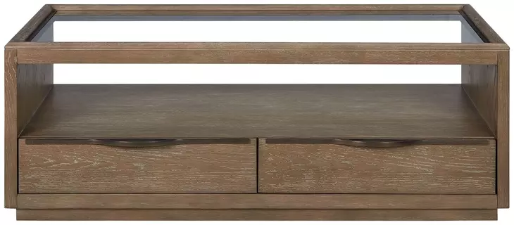 Elements Cocoa Glass Top Cocktail Table