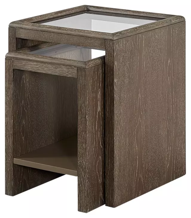 Elements Cocoa Glass Top Occasional Table Set