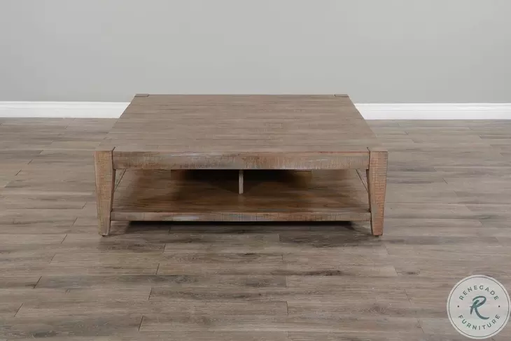 Sagewyn Weathered Brown 48" Square Cocktail Table