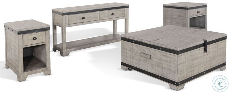 Sagewyn Alpine Gray Mahogany Wood Square Occassional Table Set