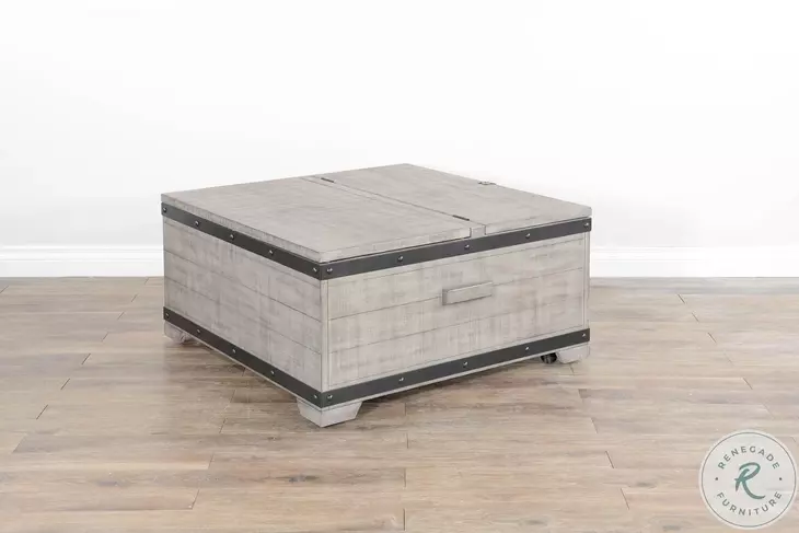 Sagewyn Alpine Gray Mahogany Wood Square Occassional Table Set