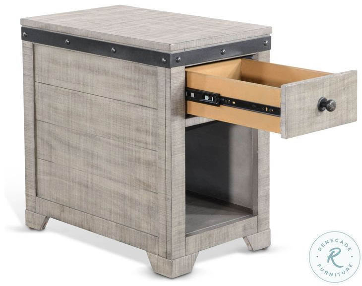 Willow Nest Gray 15" Rectangular Chair Side Table