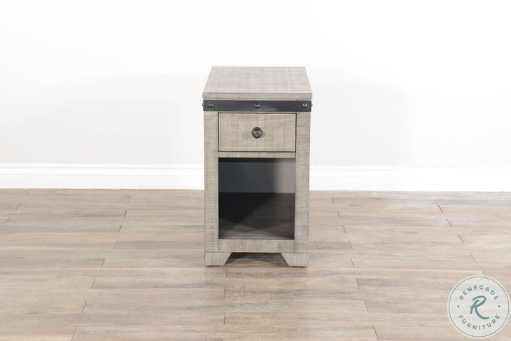 Willow Nest Gray 15" Rectangular Chair Side Table