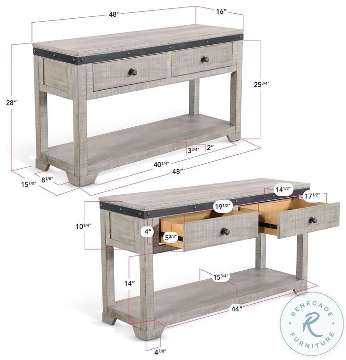 Elmcrest Gray Rectangular Sofa Table