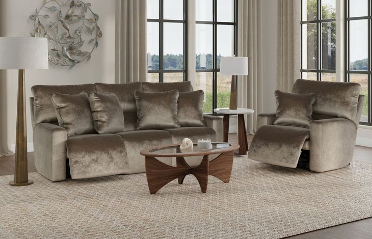 Rayton Mink Zero Gravity Power Reclining Living Room Set with Power Headrest and USB Charging