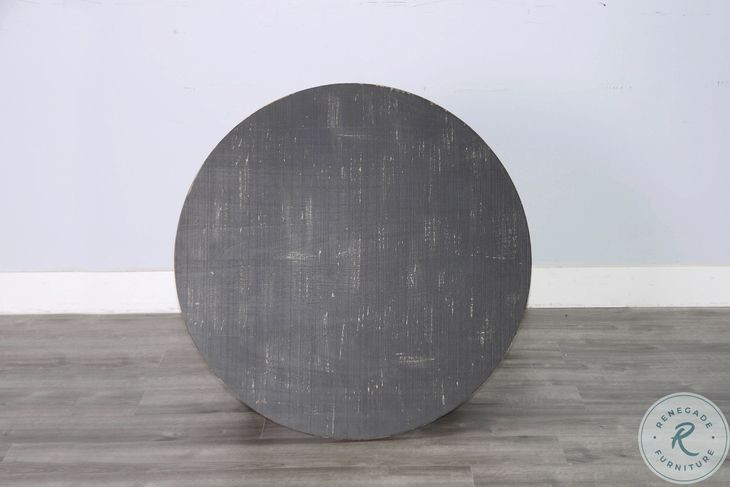 Autumn Echo Black Sand Marina Farmhouse Mahogany Wood 36" Round Coffee Table