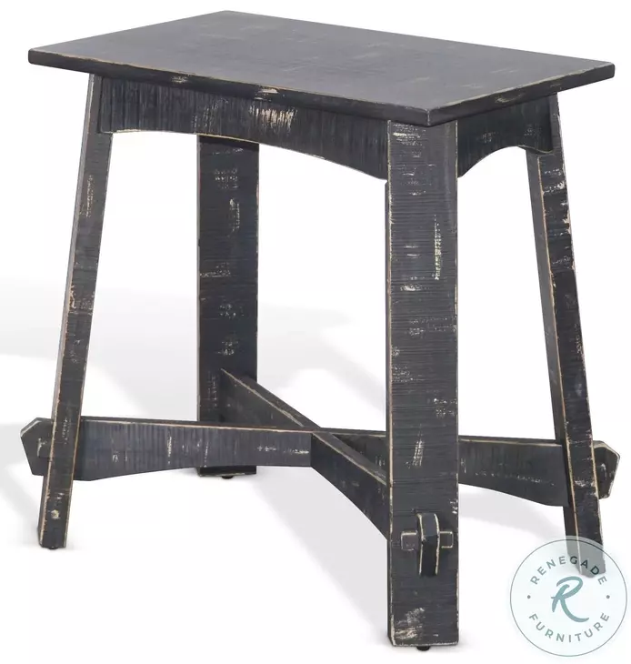 Ember Grace Black Sand 15" Rectangular Chair Side Table