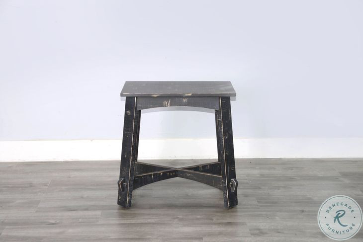 Ember Grace Black Sand 15" Rectangular Chair Side Table