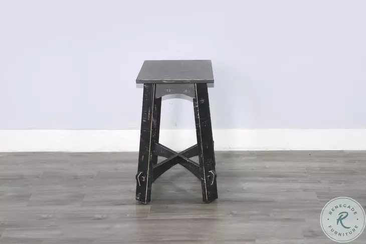 Ember Grace Black Sand 15" Rectangular Chair Side Table