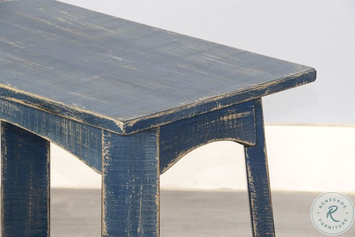 Seabright Blue Rectangular Chair Side Table
