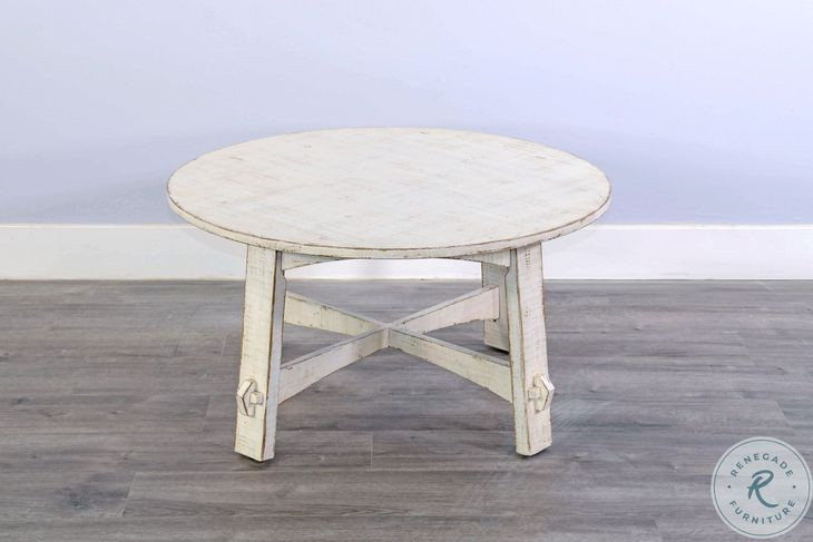 Seabright White Round Coffee Table