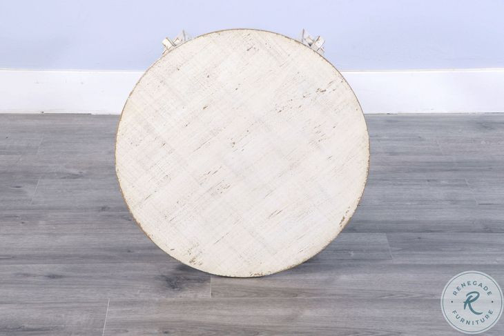Seabright White Round End Table
