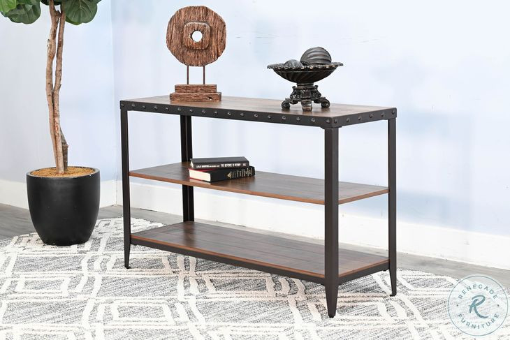 Foundry Lane Brown Rectangular Sofa Table