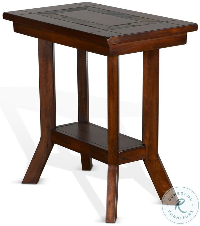 Desert Sage Dark Brown Rectangular Chair Side Table