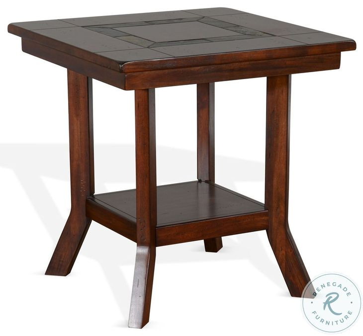 Desert Sage Dark Brown Rectangular End Table