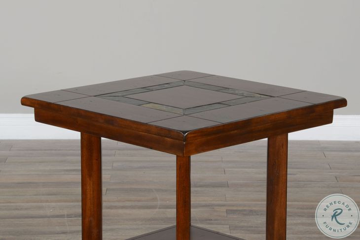 Desert Sage Dark Brown Rectangular End Table