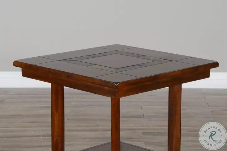 Desert Sage Dark Brown Rectangular End Table